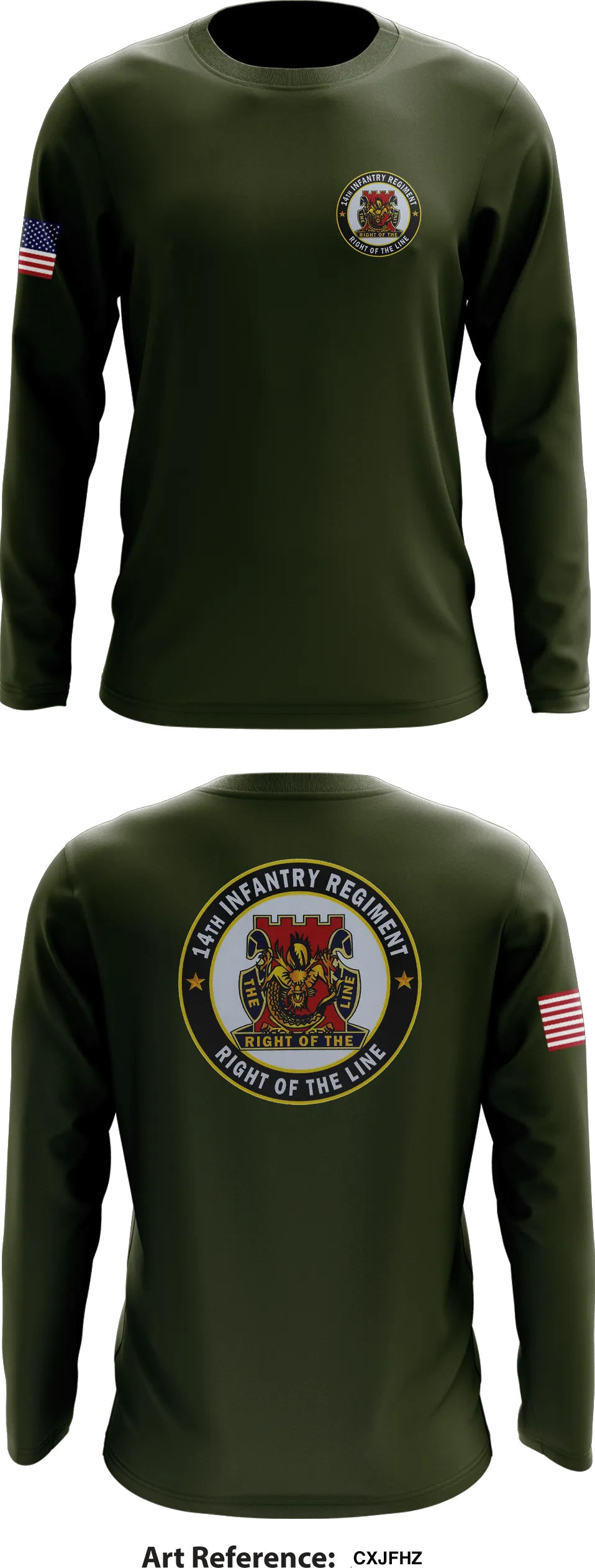 1-14 Infantry Battalion Store 1 Core Men's LS Performance Tee - CxjFhz