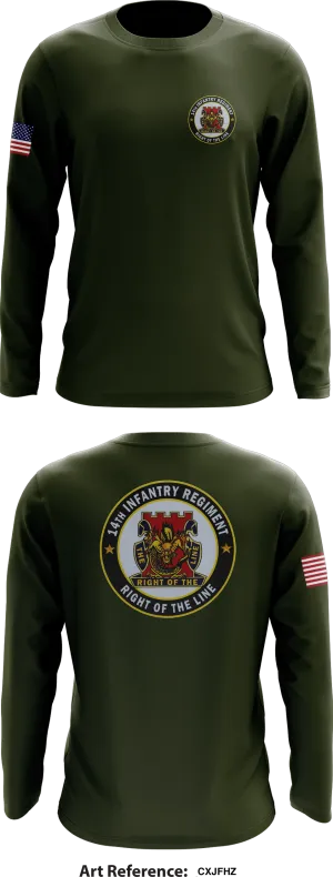 1-14 Infantry Battalion Store 1 Core Men's LS Performance Tee - CxjFhz