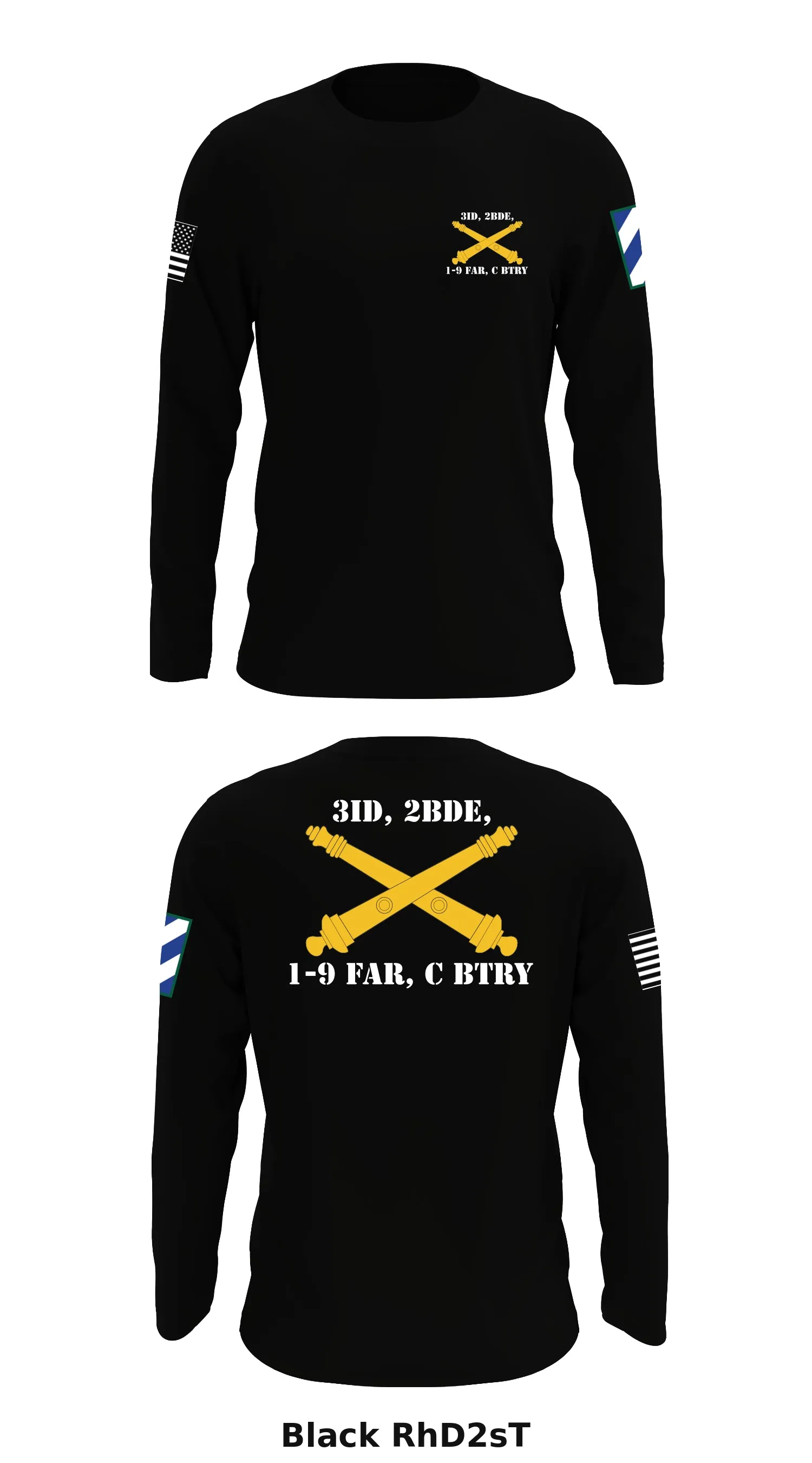 3ID, 2BDE, 1-9 FAR, C BTRY  Store 1 Core Men's LS Performance Tee - RhD2sT