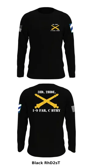 3ID, 2BDE, 1-9 FAR, C BTRY  Store 1 Core Men's LS Performance Tee - RhD2sT