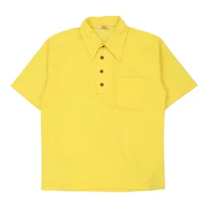 70's David Thmposon Polo Shirt - Large Yellow Polyester