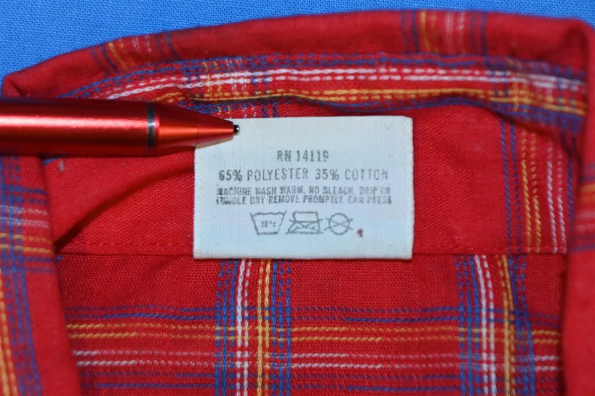 70s Ely Wagon Boss Red Western Pearl Snap Shirt Medium