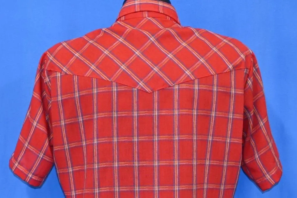 70s Ely Wagon Boss Red Western Pearl Snap Shirt Medium