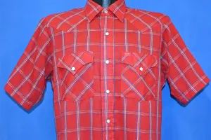 70s Ely Wagon Boss Red Western Pearl Snap Shirt Medium