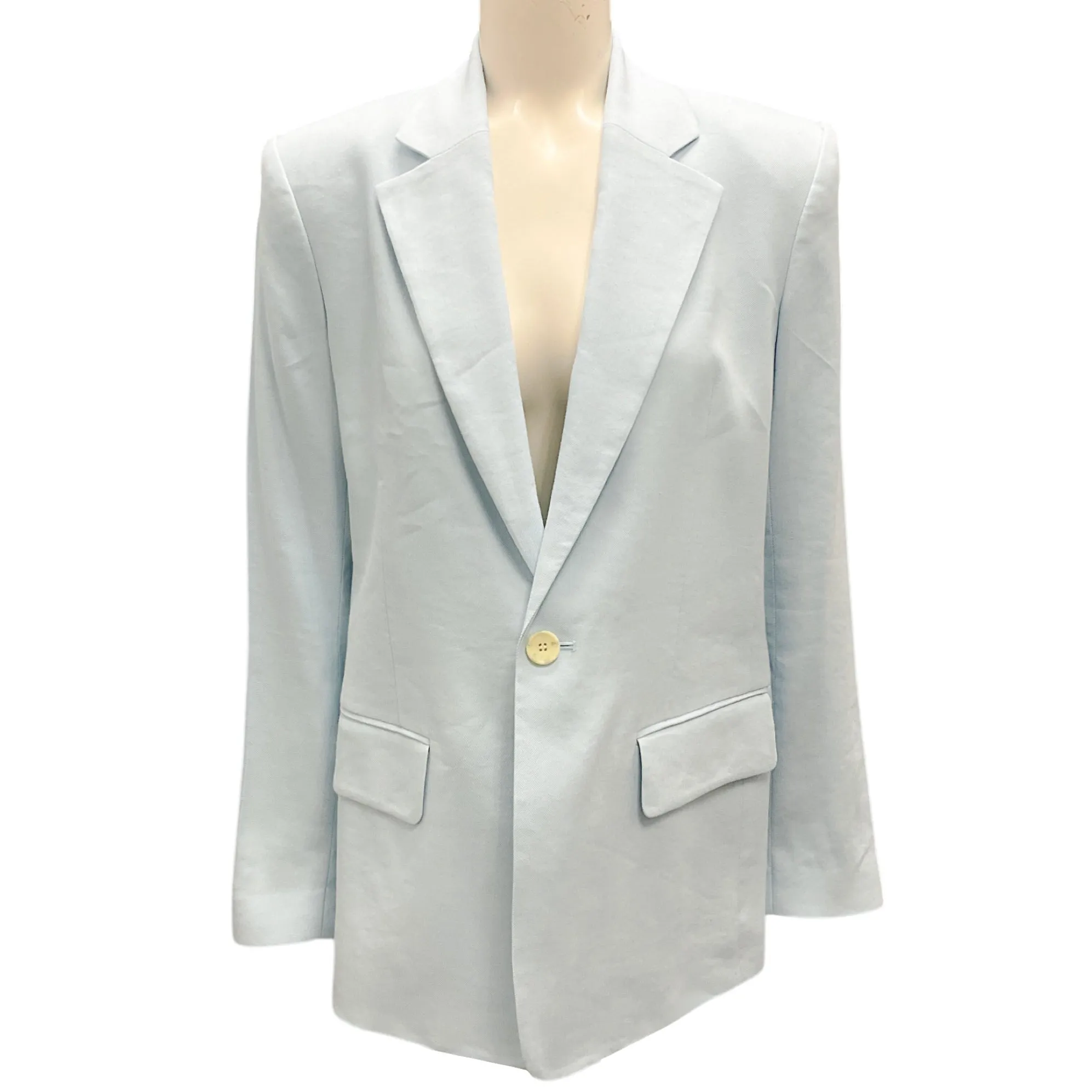 A.L.C. Baby Blue Arden One-Button Stretch Linen Blazer