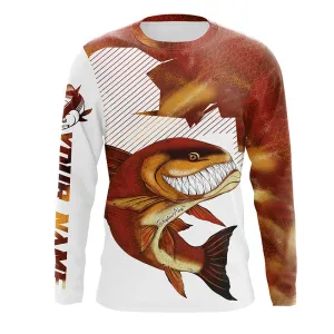 Angry Redfish Custom Long Sleeve Performance Fishing Shirts, Redfish Tournament Fishing Shirts IPHW3732