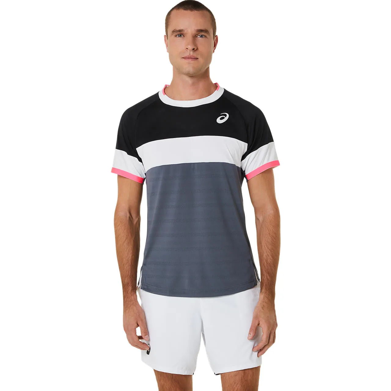 Asics Men's Match Short Sleeve Top (Black/Grey)