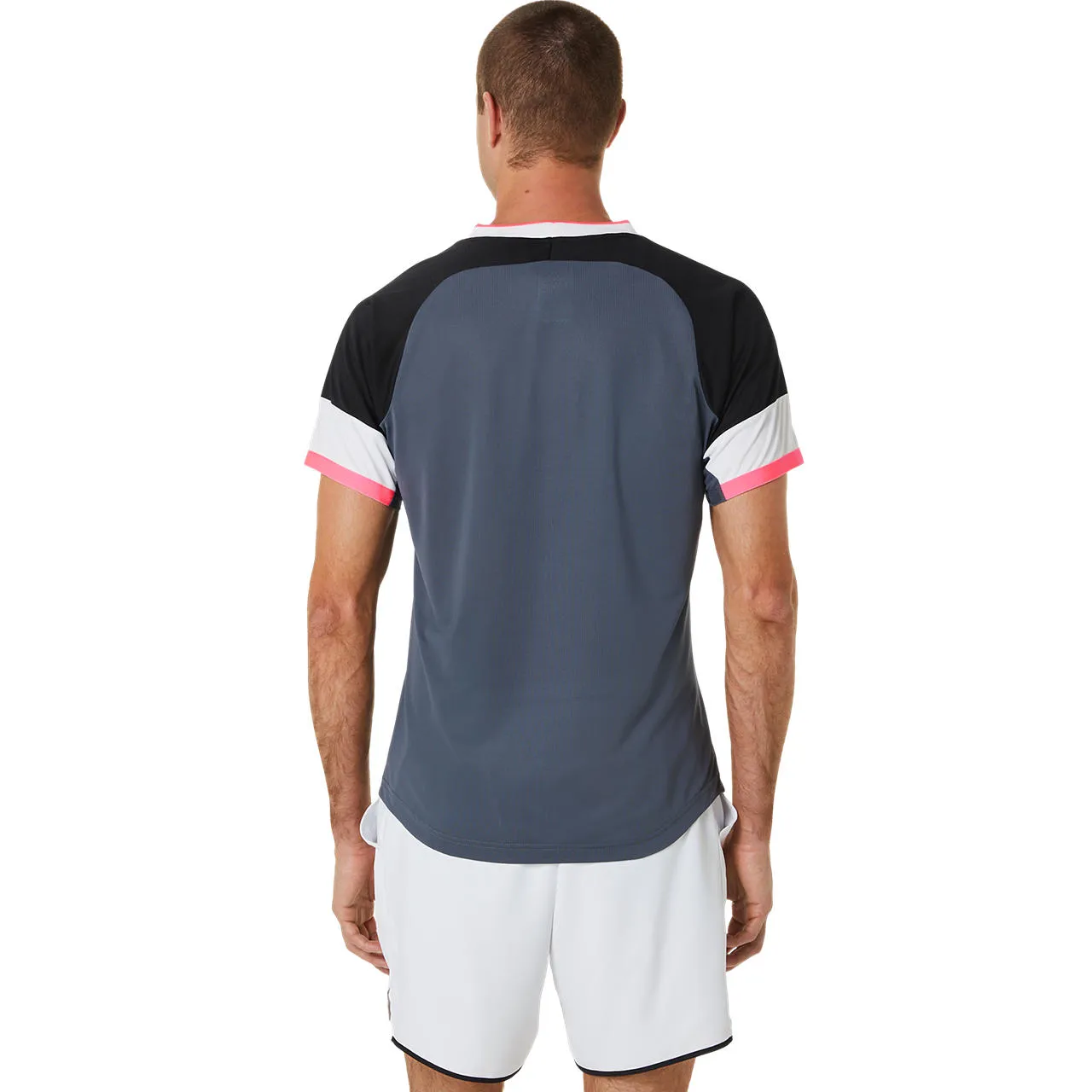 Asics Men's Match Short Sleeve Top (Black/Grey)