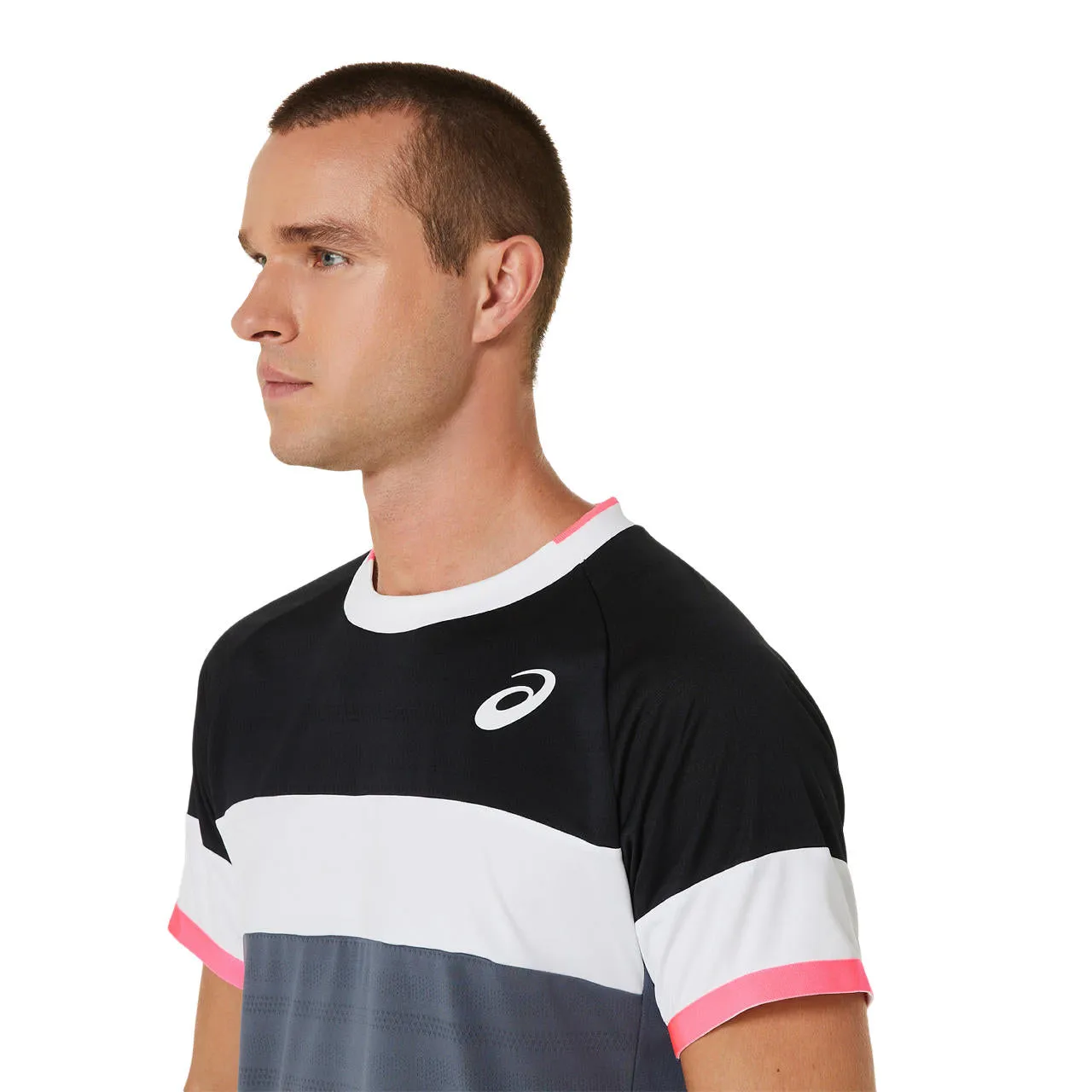 Asics Men's Match Short Sleeve Top (Black/Grey)