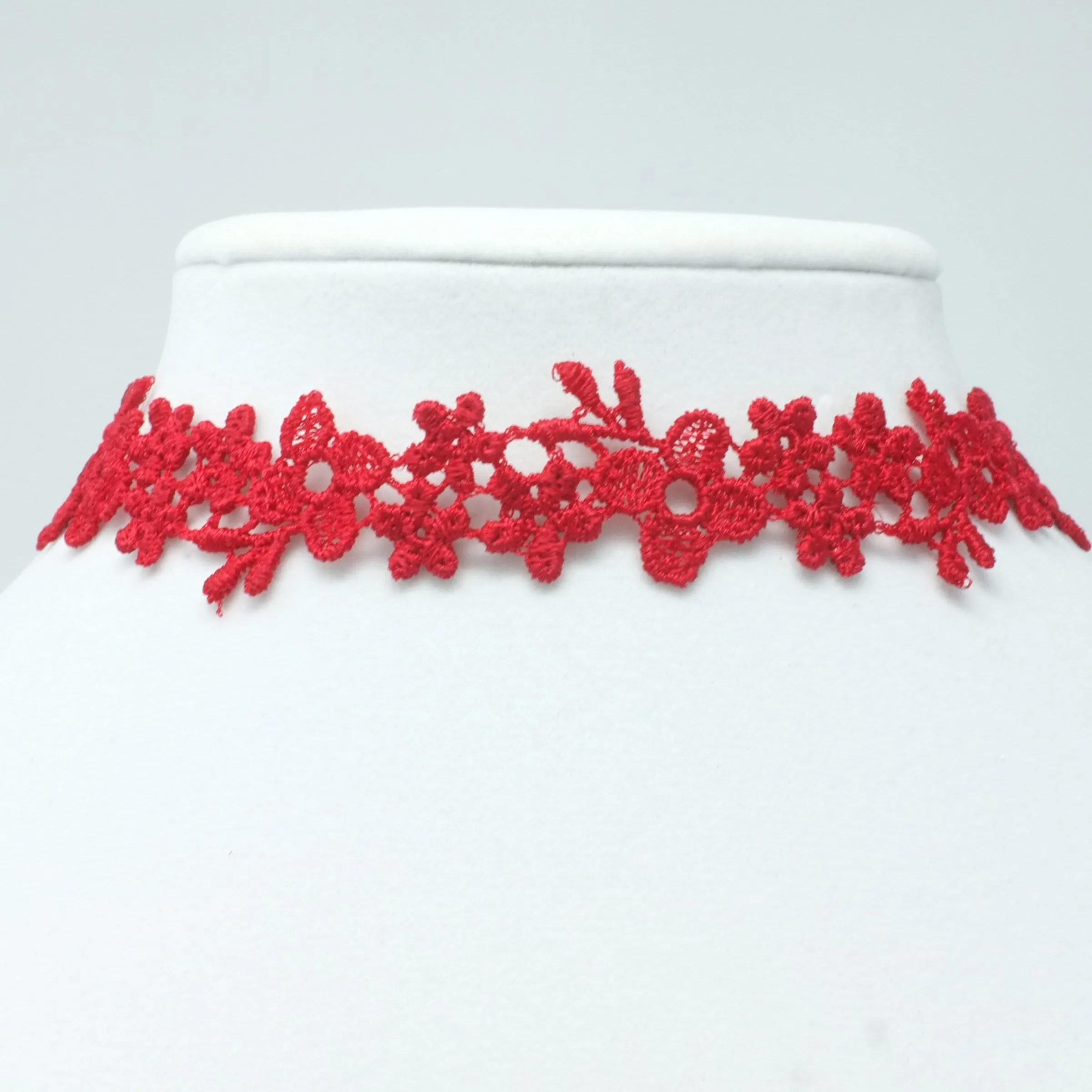 Astrid Navy Blue Flower Lace Choker