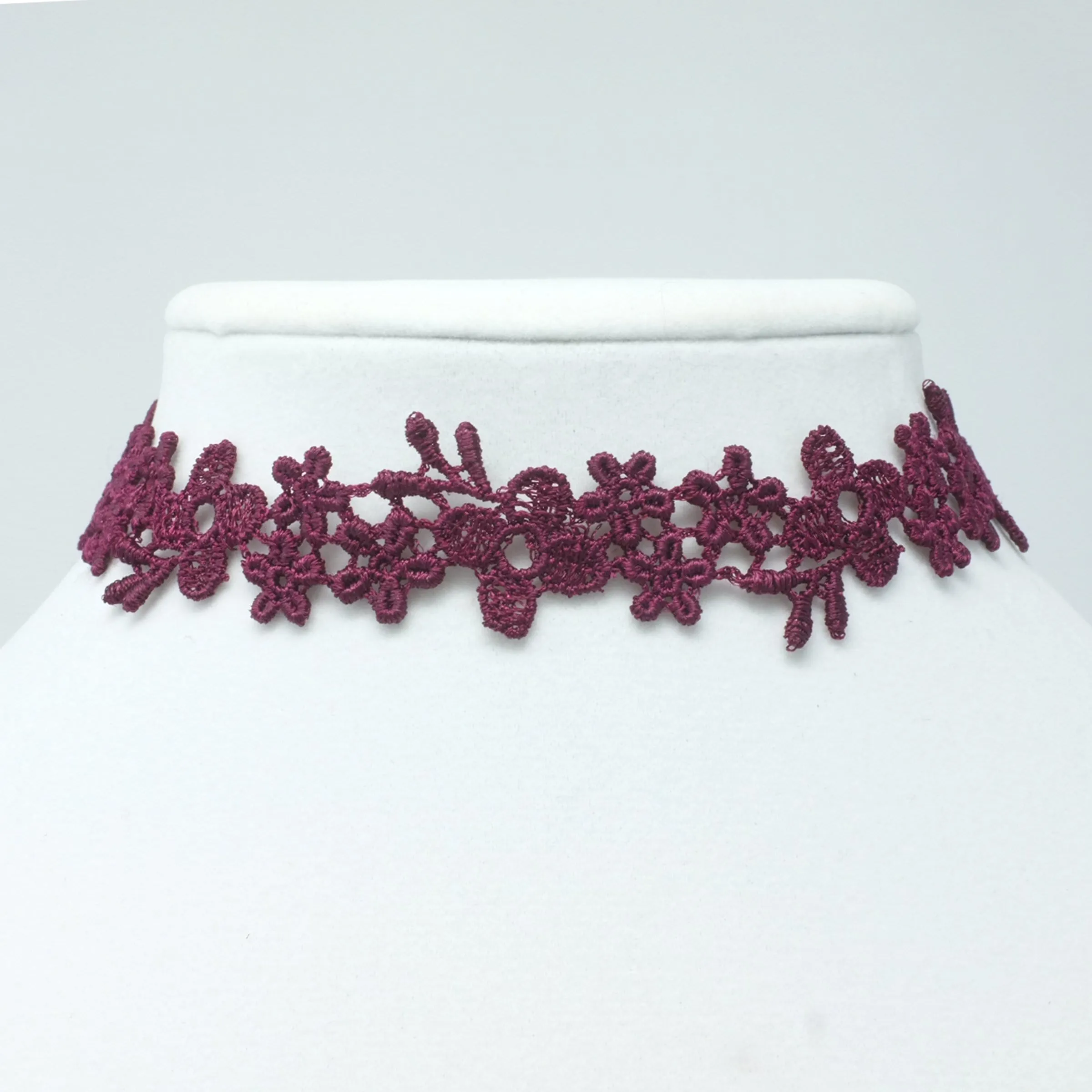 Astrid Navy Blue Flower Lace Choker