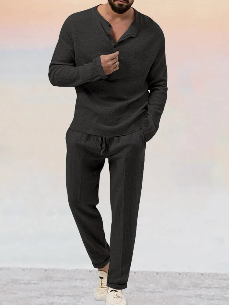 Avencea - Casual Cotton Linen Set for Men
