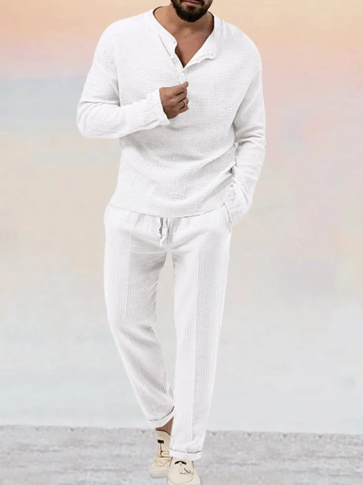 Avencea - Casual Cotton Linen Set for Men