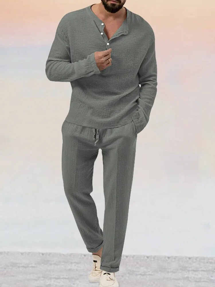 Avencea - Casual Cotton Linen Set for Men