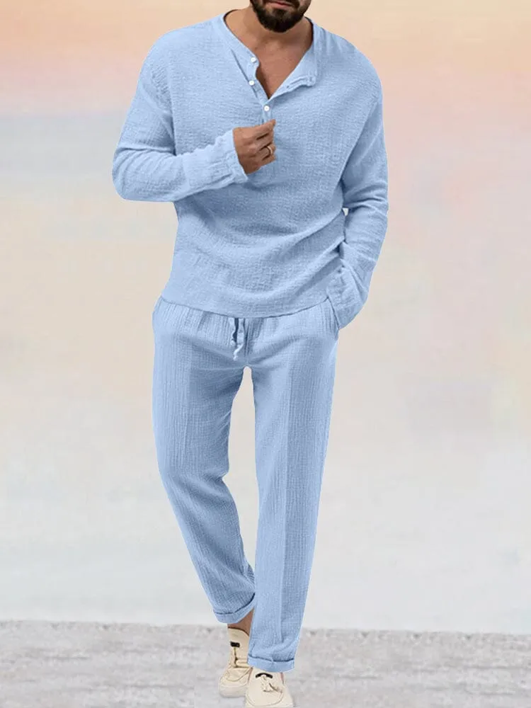 Avencea - Casual Cotton Linen Set for Men