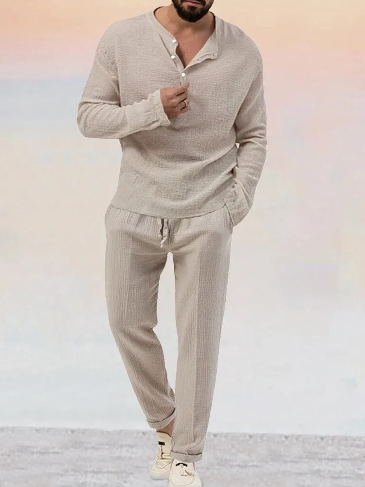 Avencea - Casual Cotton Linen Set for Men