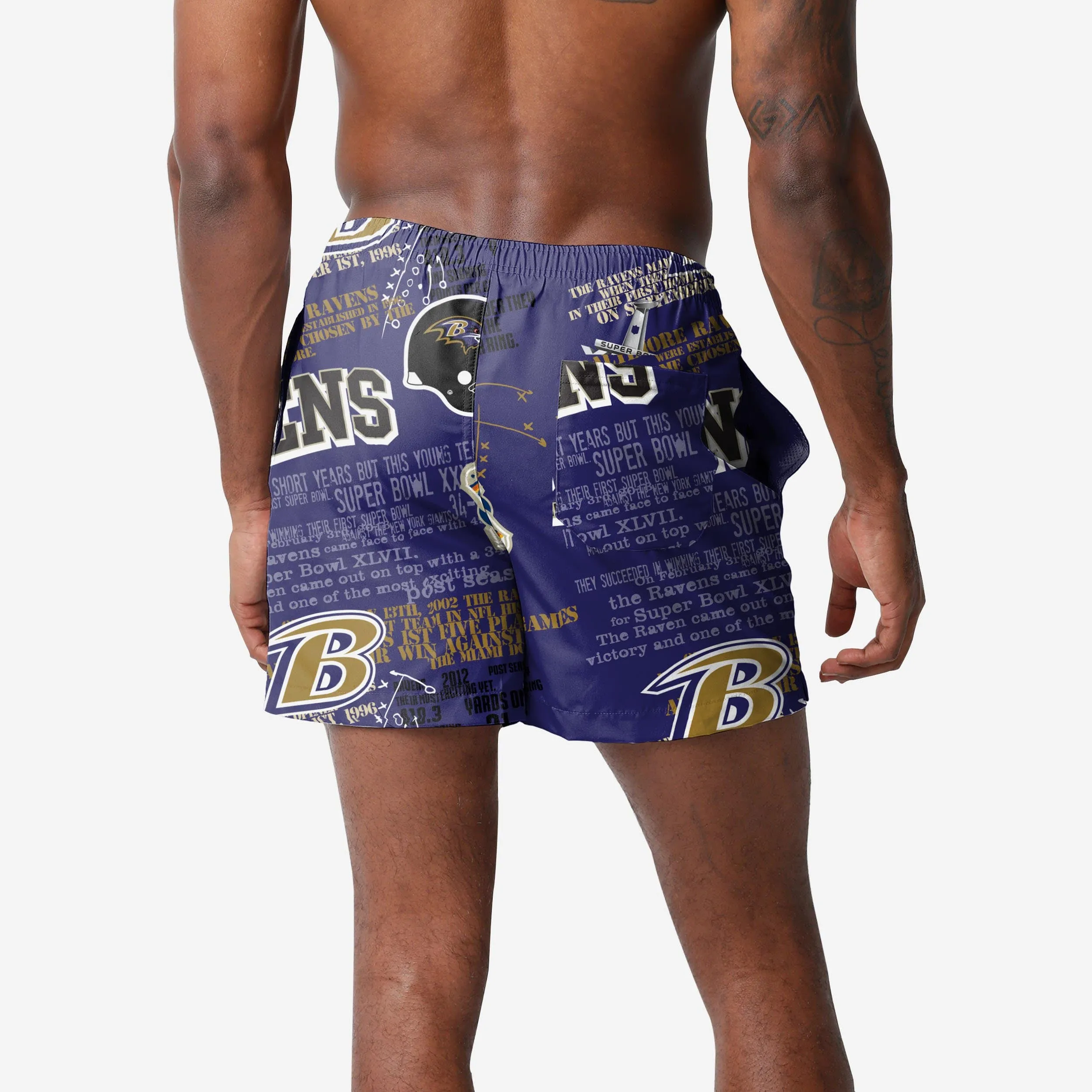 Baltimore Ravens Logo Rush Swimming Trunks