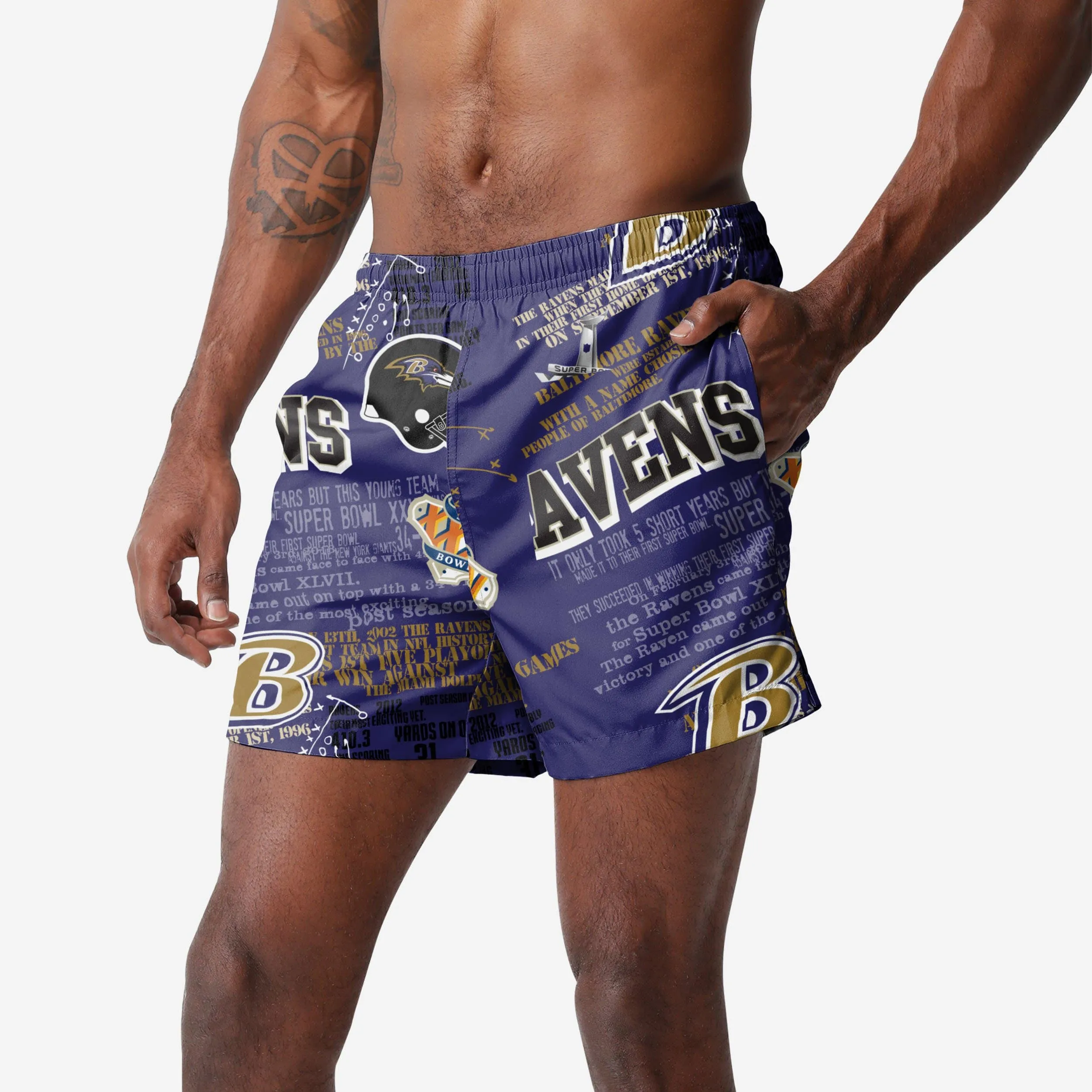 Baltimore Ravens Logo Rush Swimming Trunks