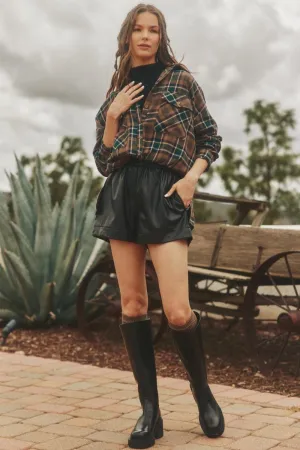 Black Faux Leather Shorts