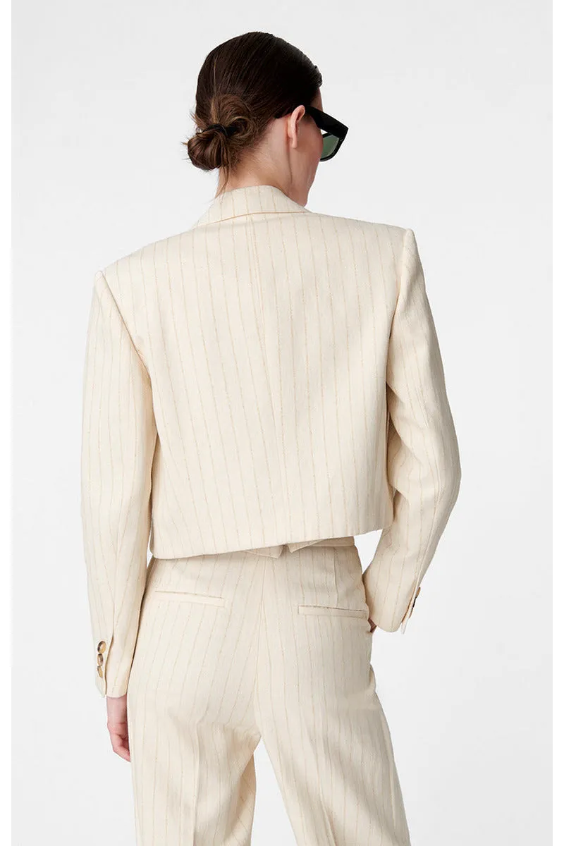Blaise Crop Blazer - Creme
