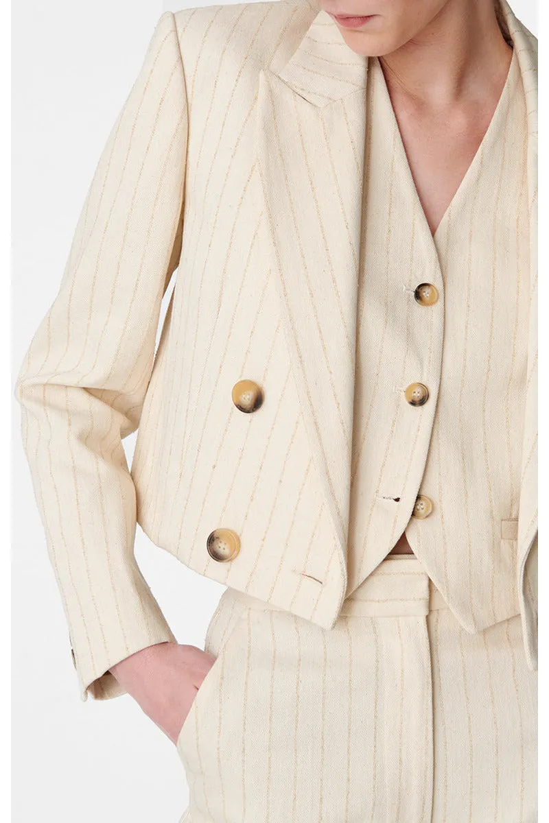 Blaise Crop Blazer - Creme