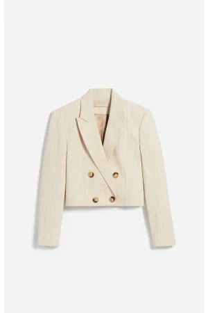 Blaise Crop Blazer - Creme
