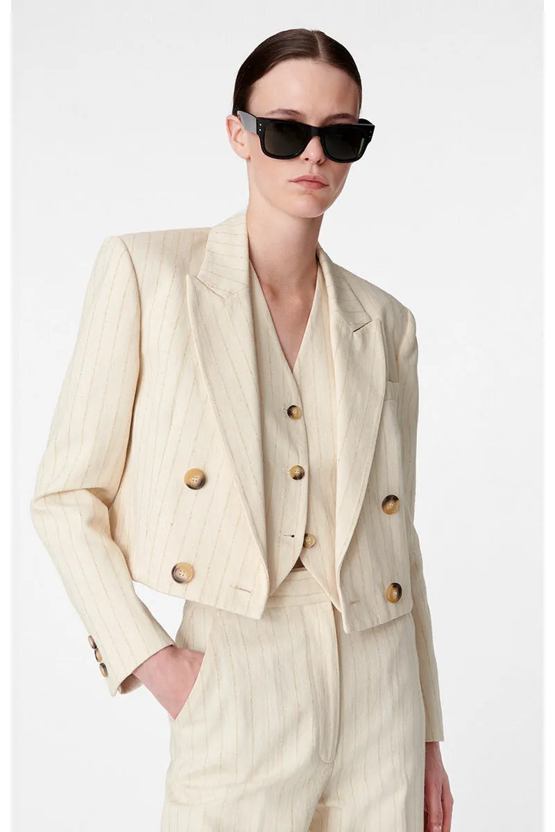 Blaise Crop Blazer - Creme