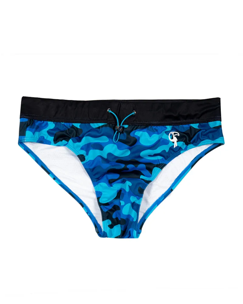 Blue Camo Swim Briefs