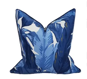 Blue Jungle Palm Pillow