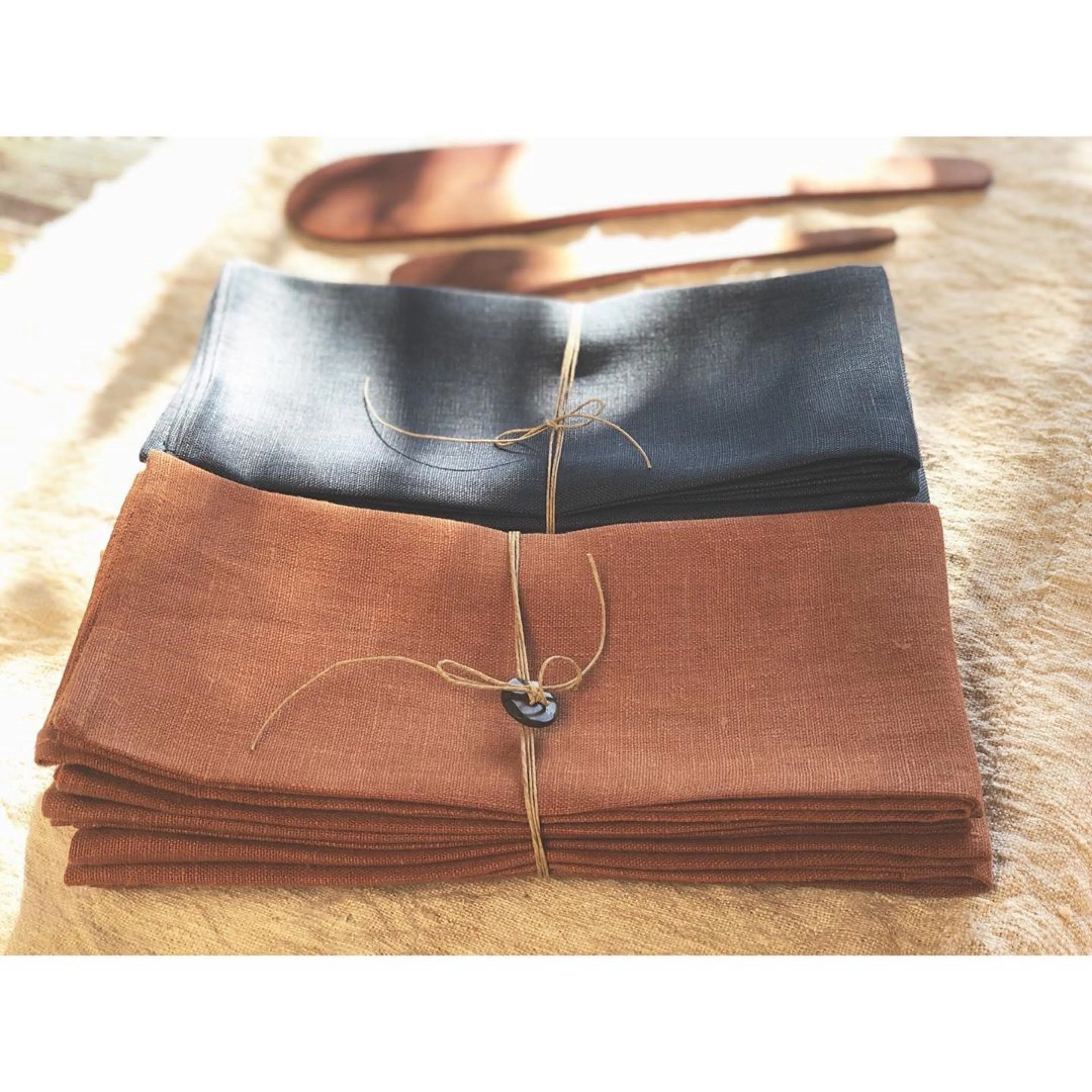 Blue Linen Napkin Set
