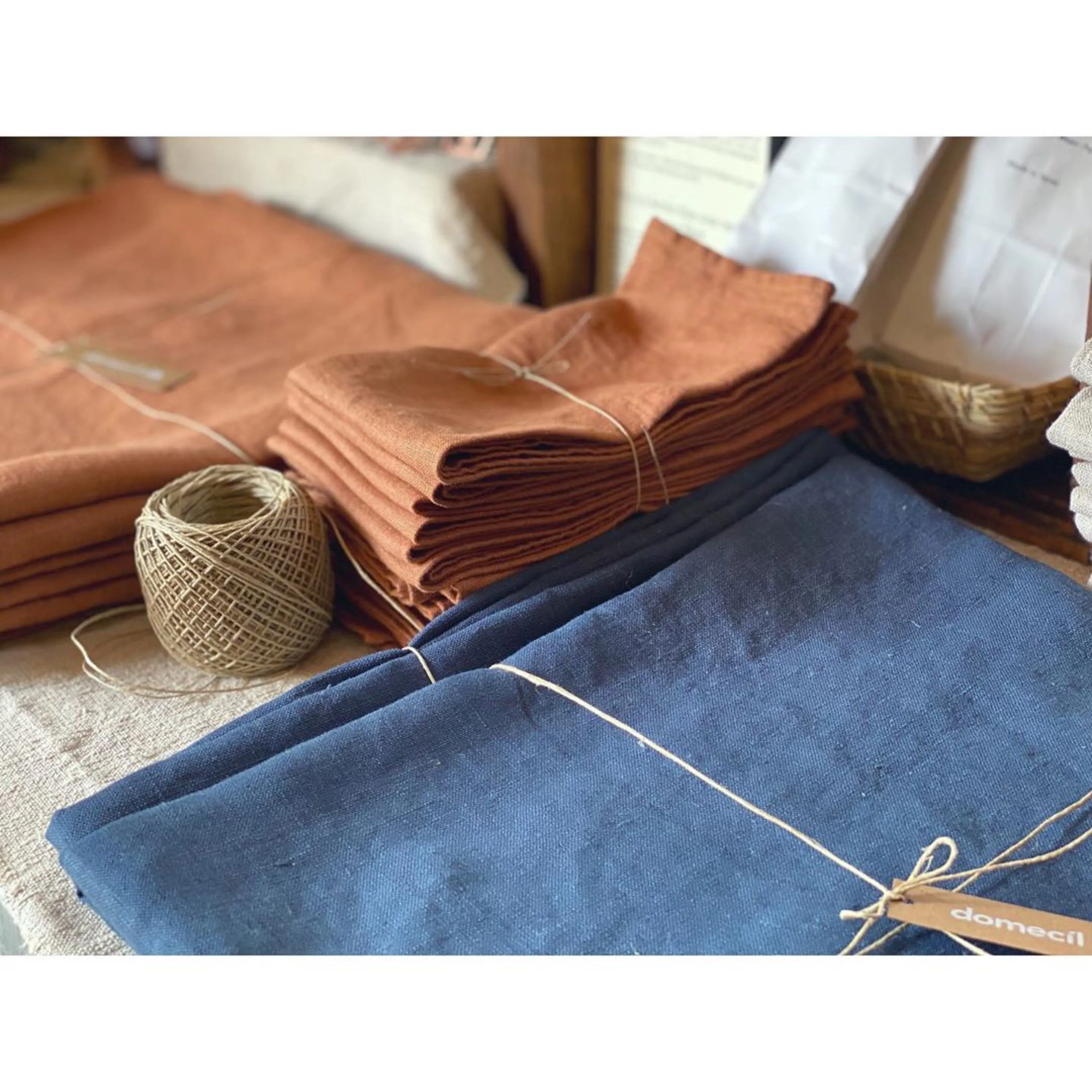 Blue Linen Napkin Set