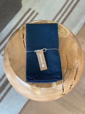 Blue Linen Napkin Set