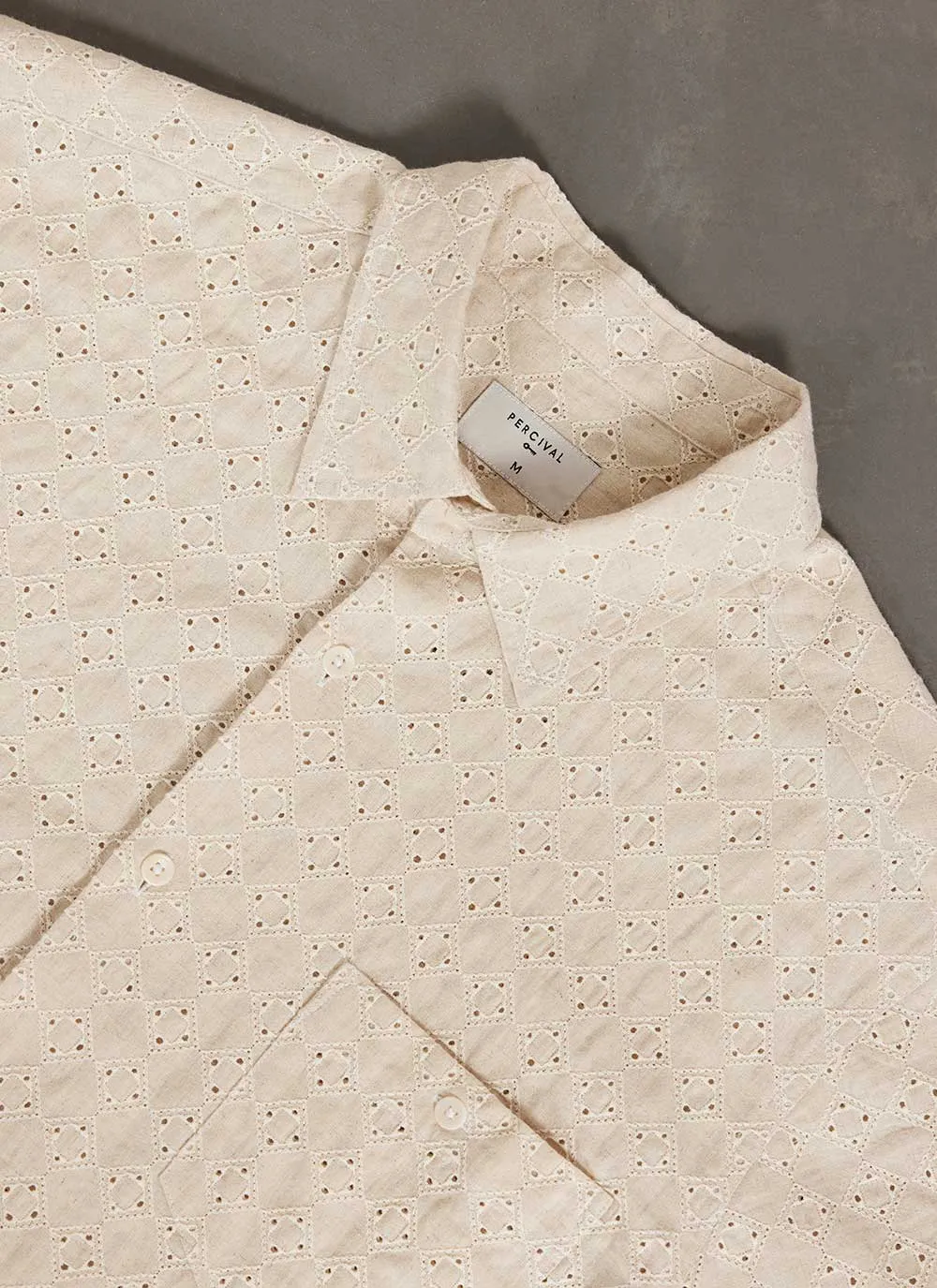 Boxy Clerk Shirt | Granny Smith | Ecru