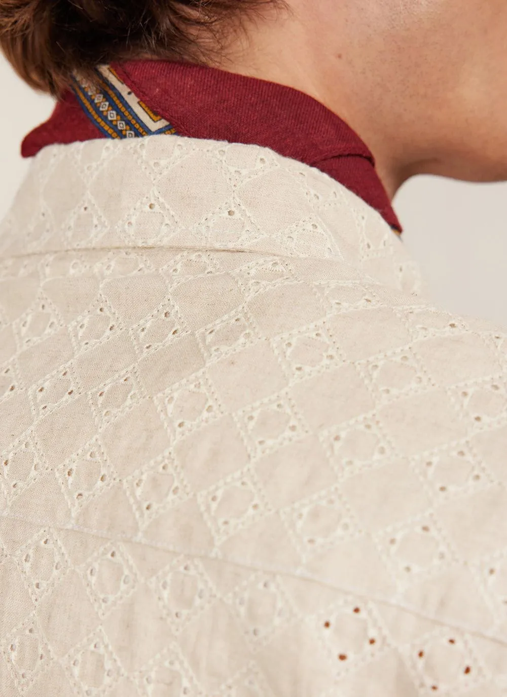 Boxy Clerk Shirt | Granny Smith | Ecru