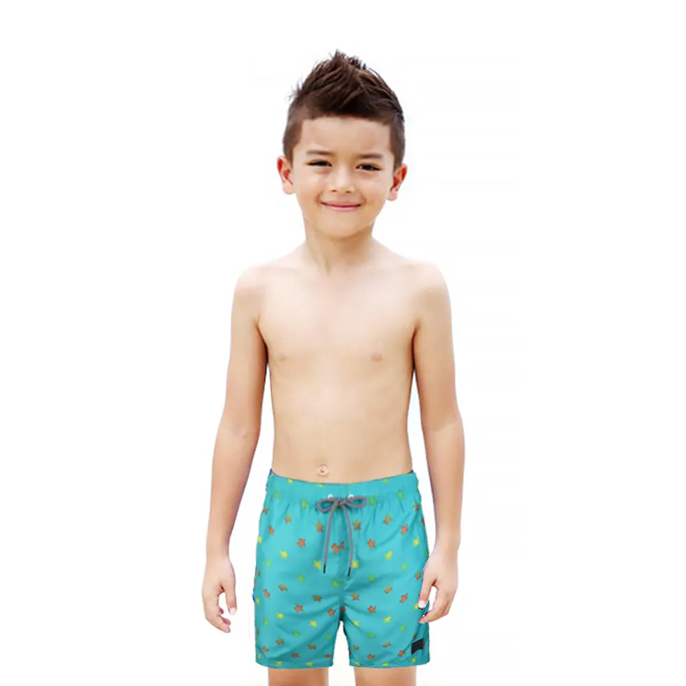 Boy's  Kid  Family  Match  Fast  Dry  Mesh  Lining  Swim  Trunks  Shorts