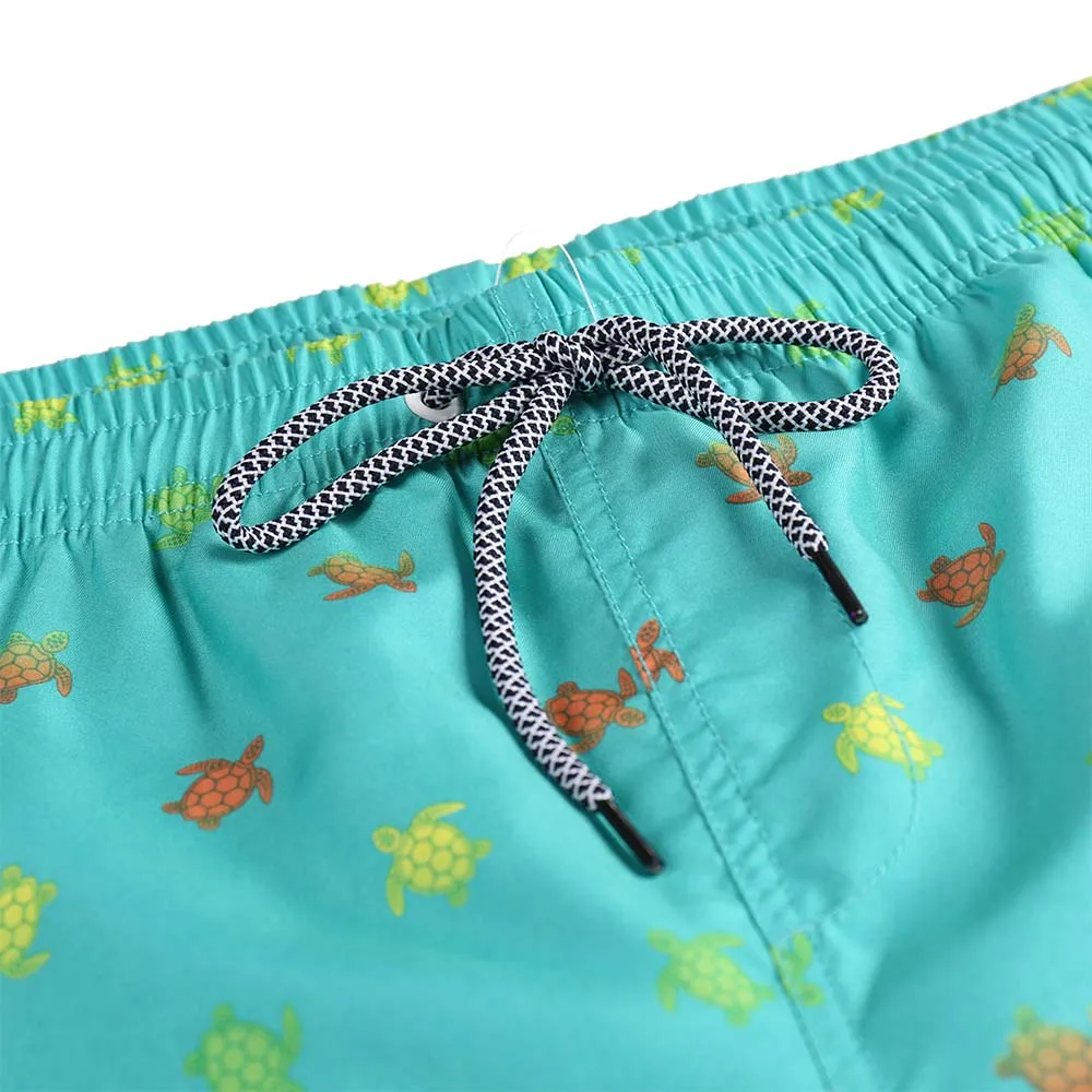 Boy's  Kid  Family  Match  Fast  Dry  Mesh  Lining  Swim  Trunks  Shorts