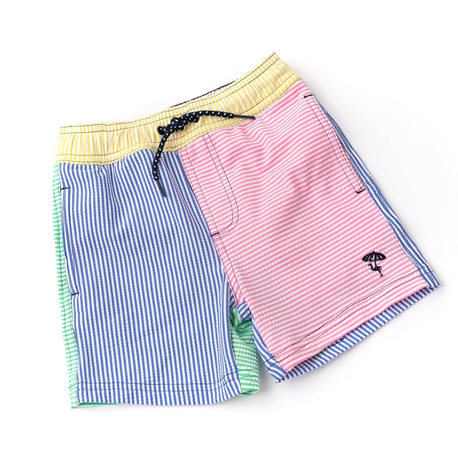 Boys Swim Trunks, Multi Seersucker