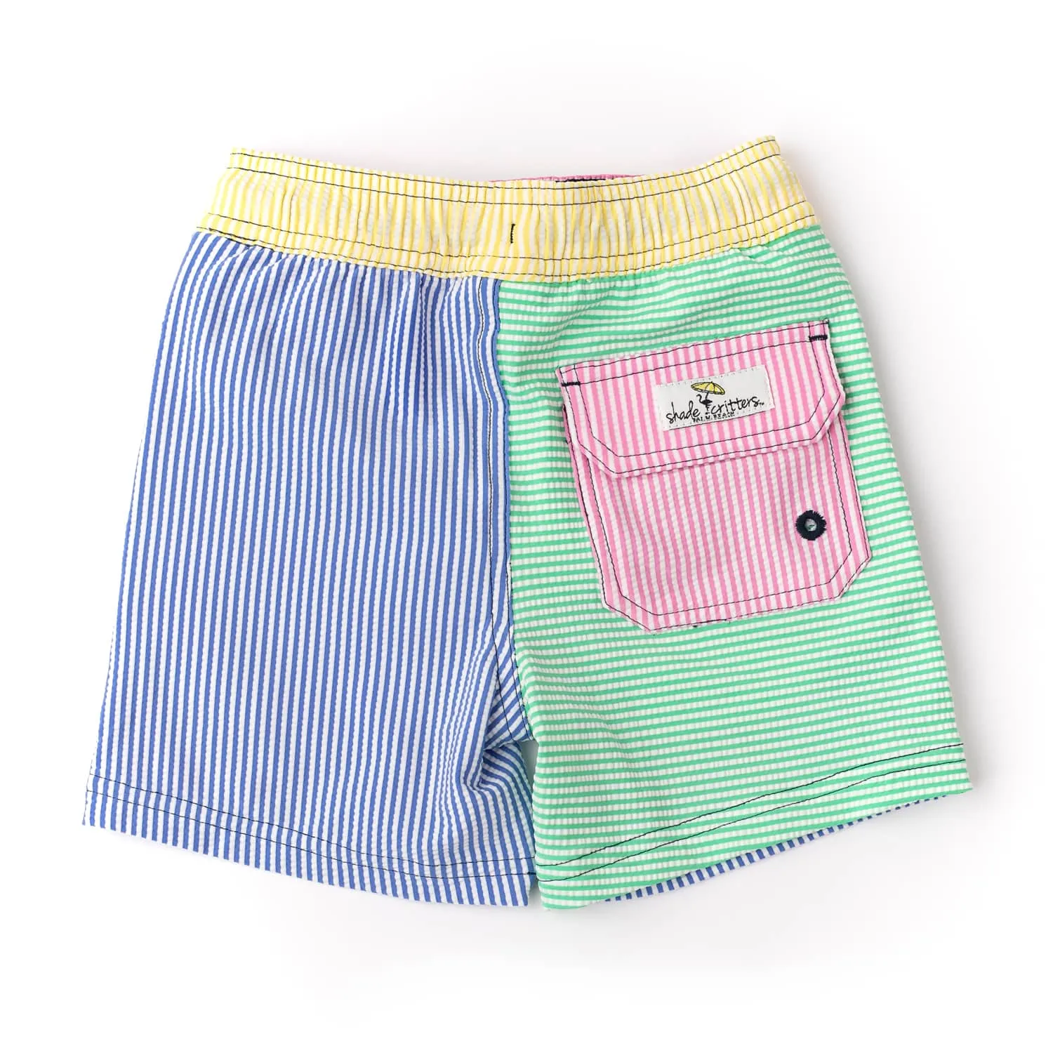 Boys Swim Trunks, Multi Seersucker