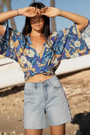 Brooke Girlfriend High Waisted Embroided Shorts-Beachwash