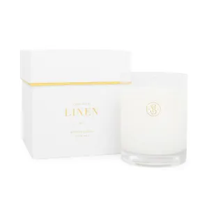Candle, Crisp White Linen, Boxed