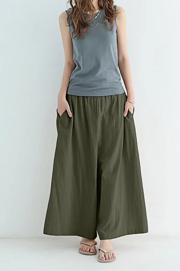 Casual Cotton And Linen Trousers (Fit 99 To 154lbs)