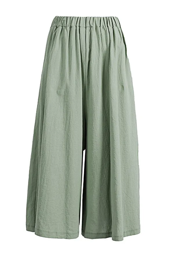 Casual Cotton And Linen Trousers (Fit 99 To 154lbs)