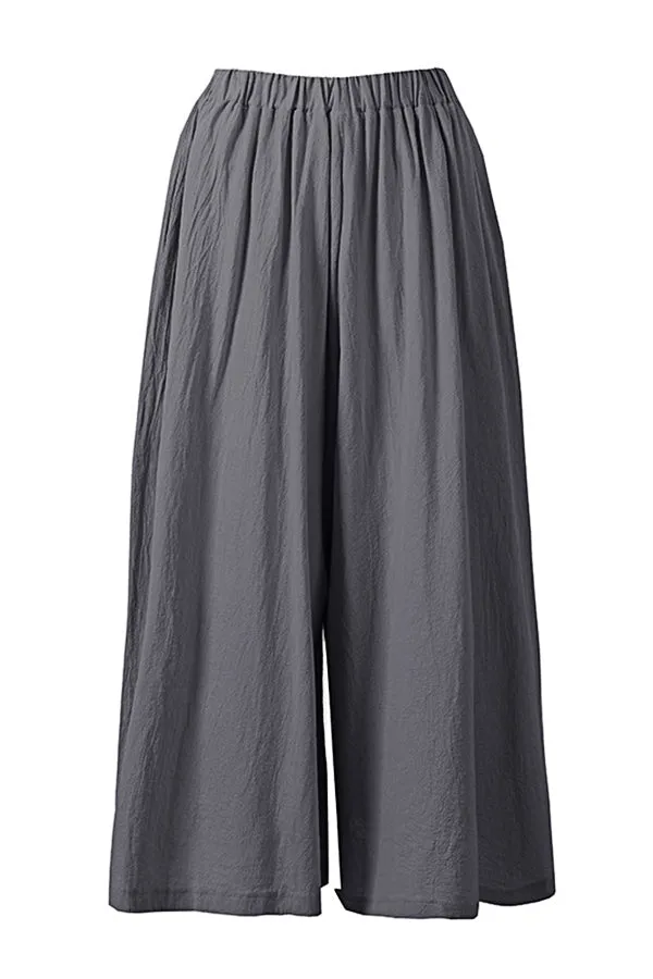 Casual Cotton And Linen Trousers (Fit 99 To 154lbs)