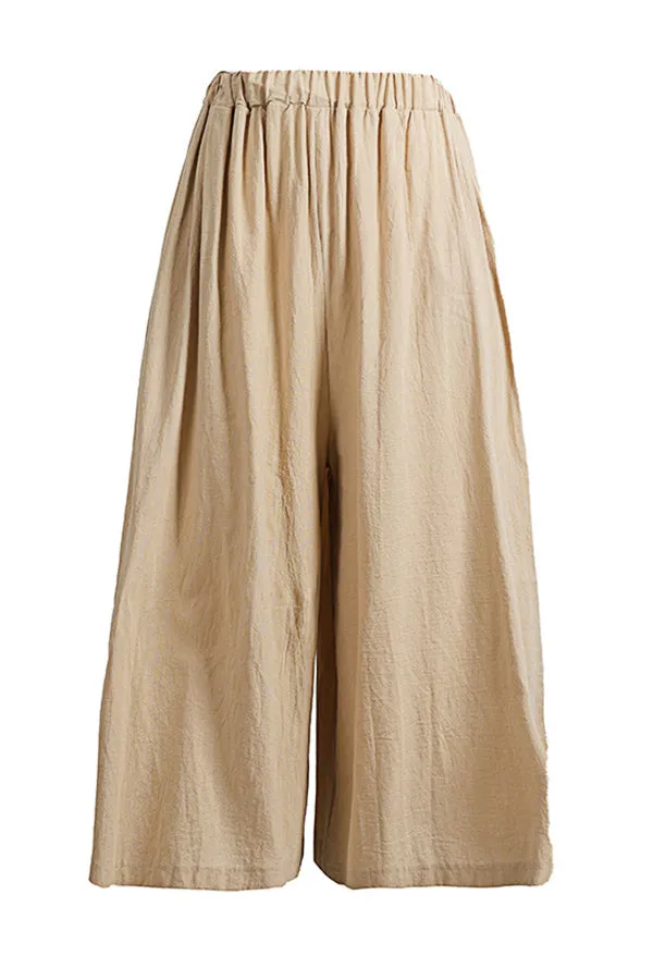 Casual Cotton And Linen Trousers (Fit 99 To 154lbs)