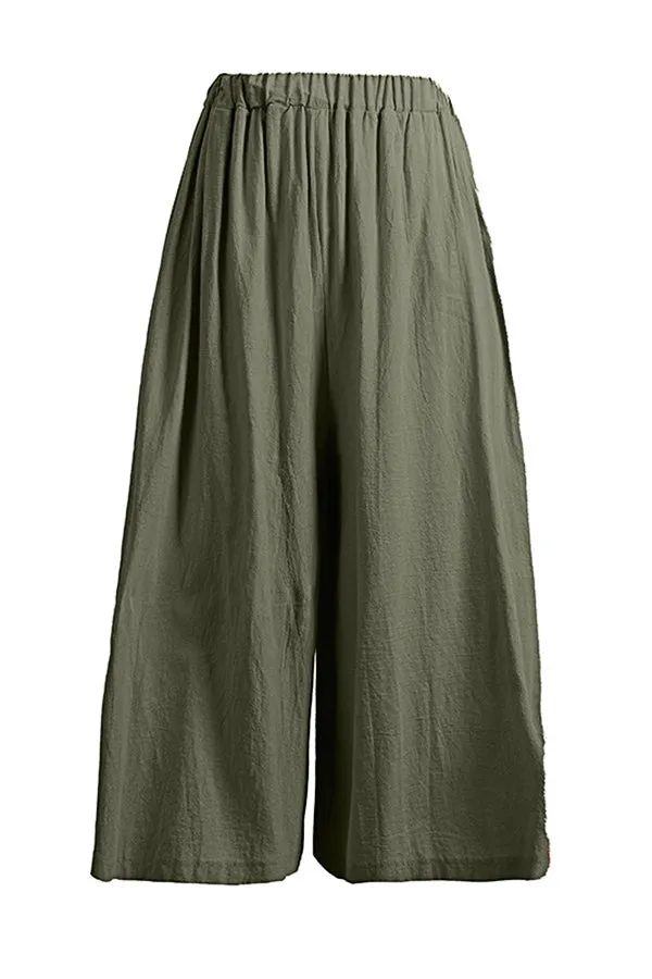 Casual Cotton And Linen Trousers (Fit 99 To 154lbs)
