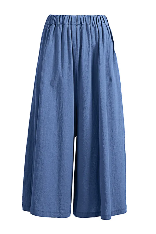 Casual Cotton And Linen Trousers (Fit 99 To 154lbs)