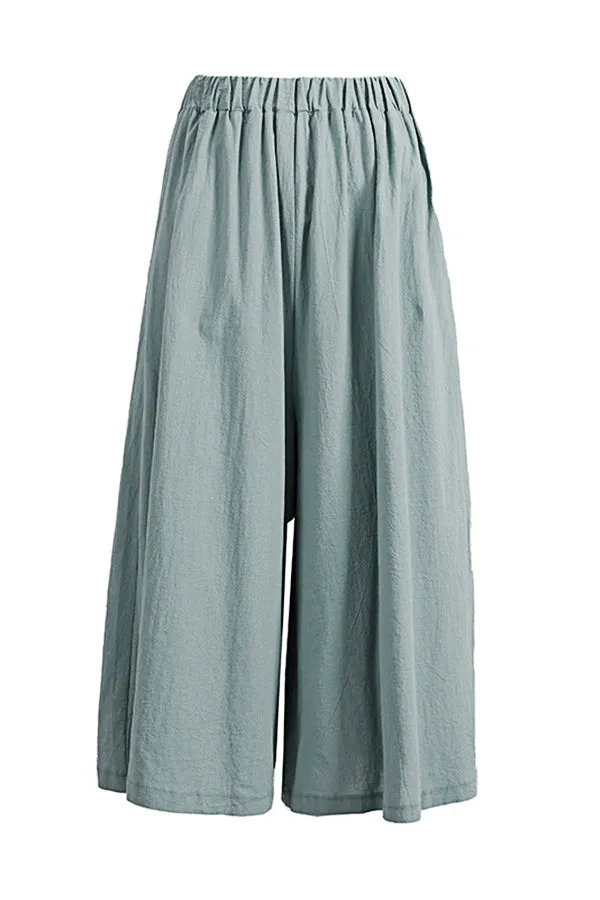 Casual Cotton And Linen Trousers (Fit 99 To 154lbs)