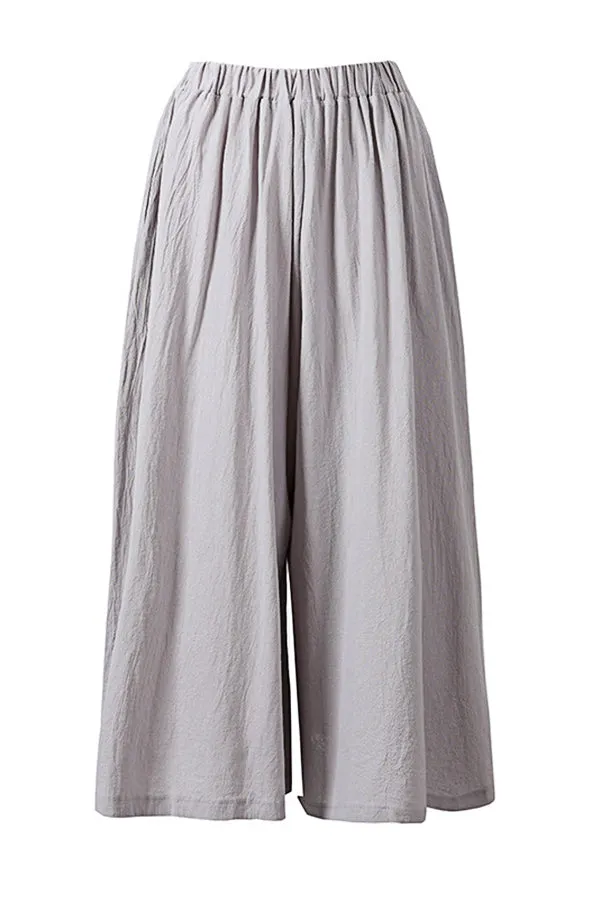 Casual Cotton And Linen Trousers (Fit 99 To 154lbs)