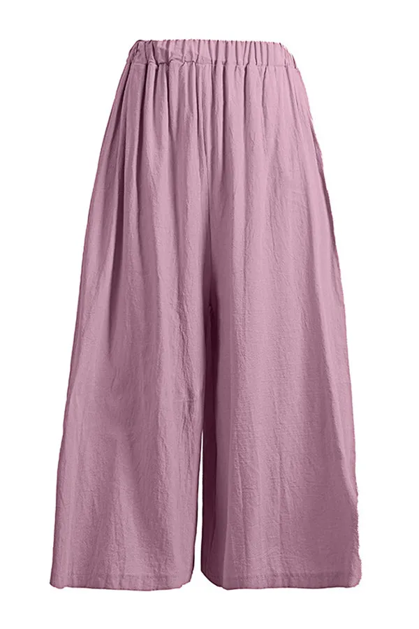 Casual Cotton And Linen Trousers (Fit 99 To 154lbs)