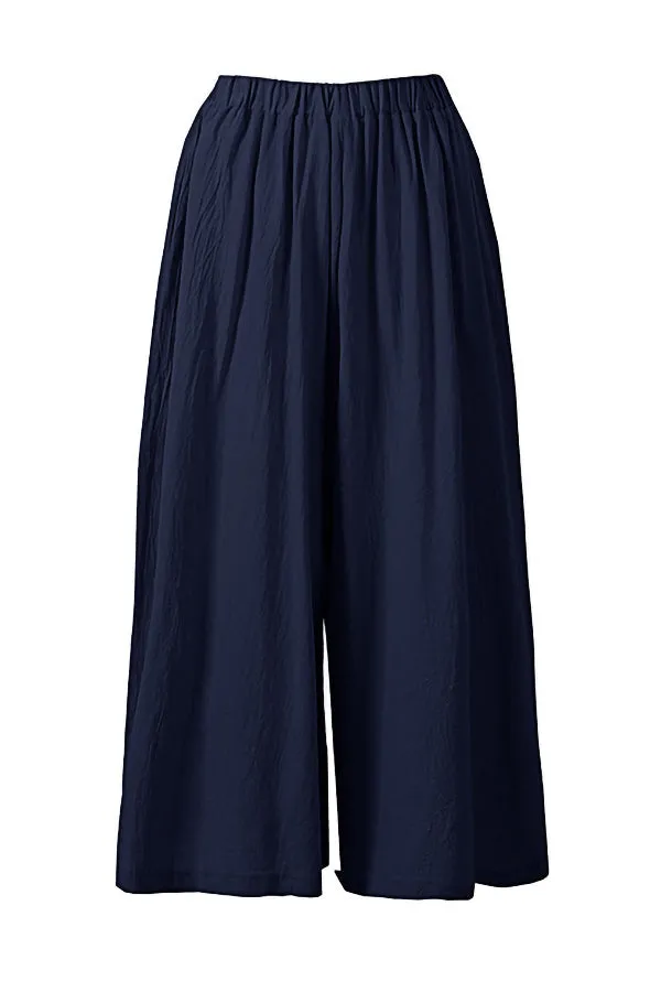 Casual Cotton And Linen Trousers (Fit 99 To 154lbs)